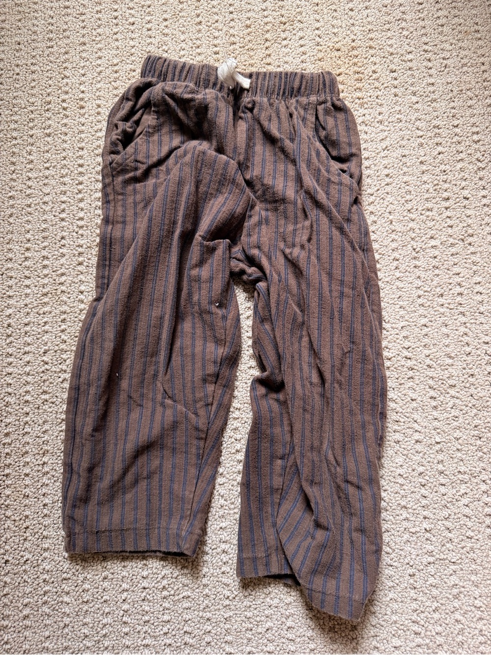 Zara Kids Brown Striped Pull-On Pants